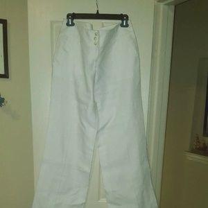 MichaeL Kors white linen wide pants
